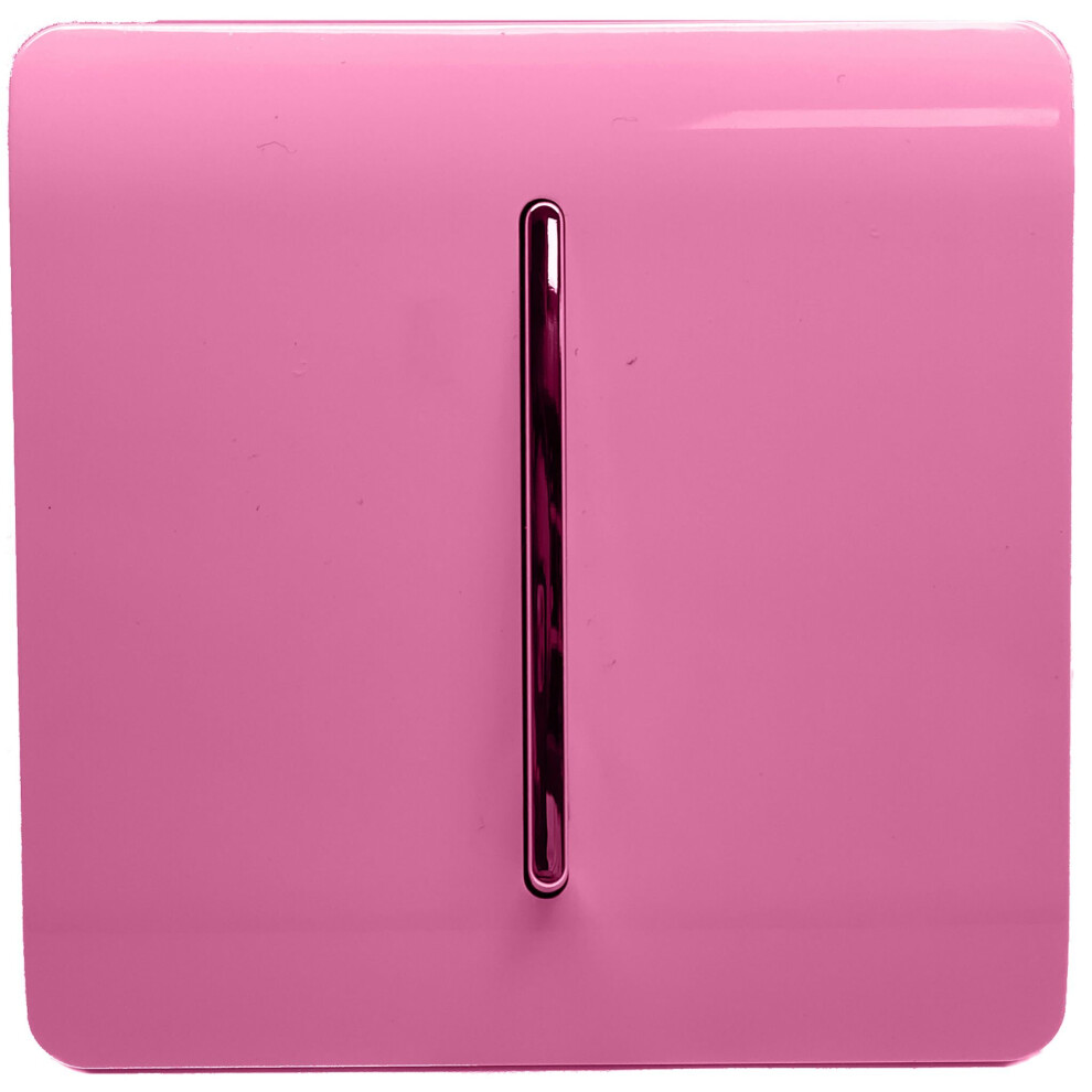 Trendi Switch Trendi 1 Gang 2 Way 10 Amp Rocker Chrome Light Switch Glossy Pink