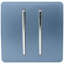 Trendi 2 Gang 3 Way Intermediate Artistic Modern Glossy 10 Amp Rocker Light Switch Sky