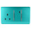 Trendi Switch Trendi Artistic Modern Glossy 45 A Cooker Switch & Plug Socket Inc Neon Insert Bright Teal 1