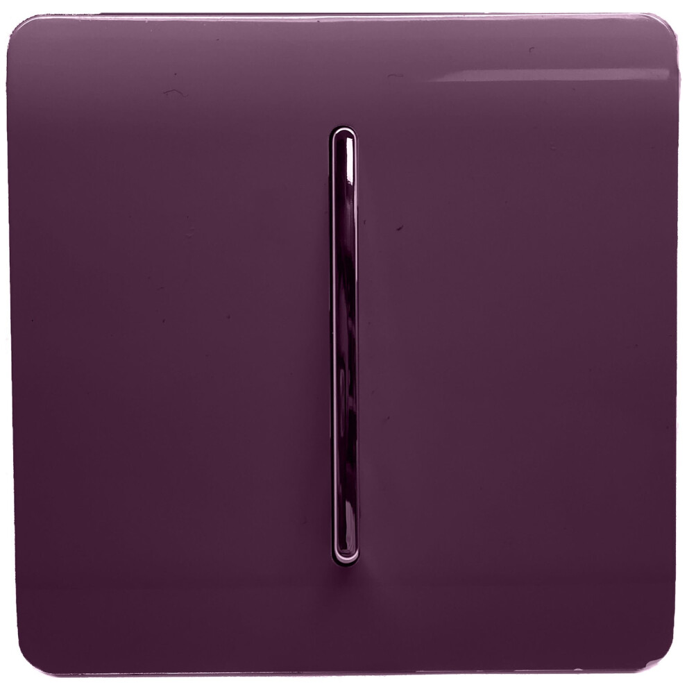 Trendi 1 Gang 2 Way 10 Amp Rocker Chrome Light Switch Glossy Plum