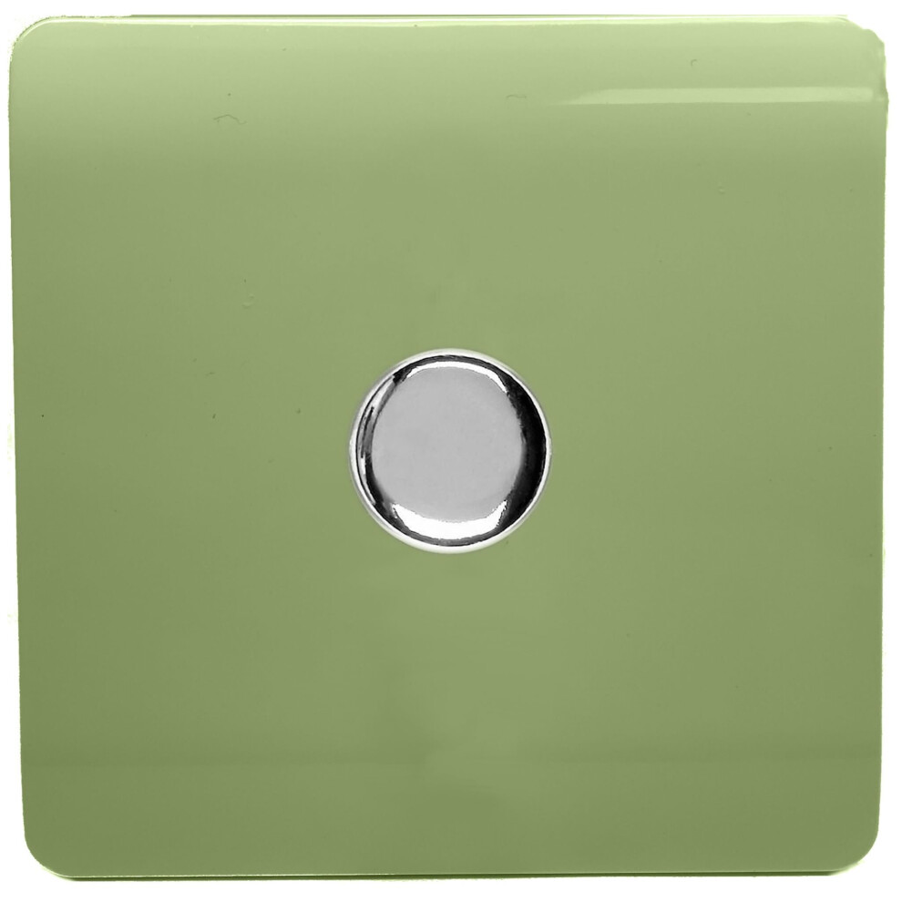 Trendi Switch - 1 Gang Rotary LED Dimmer Light Switch - 150W - Moss Green - Image 3