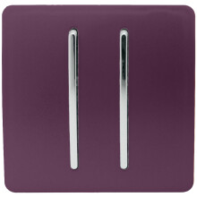 Trendi 2 Gang 2 Way Artistic Modern Glossy 10 Amp Rocker Tactile Light Switch Plum