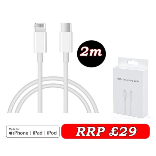 iPhone Charger Cable Lead [ 2M / 6.6FT ] PD Fast Charging Cable Data Transfer Lead Type C For iPhone