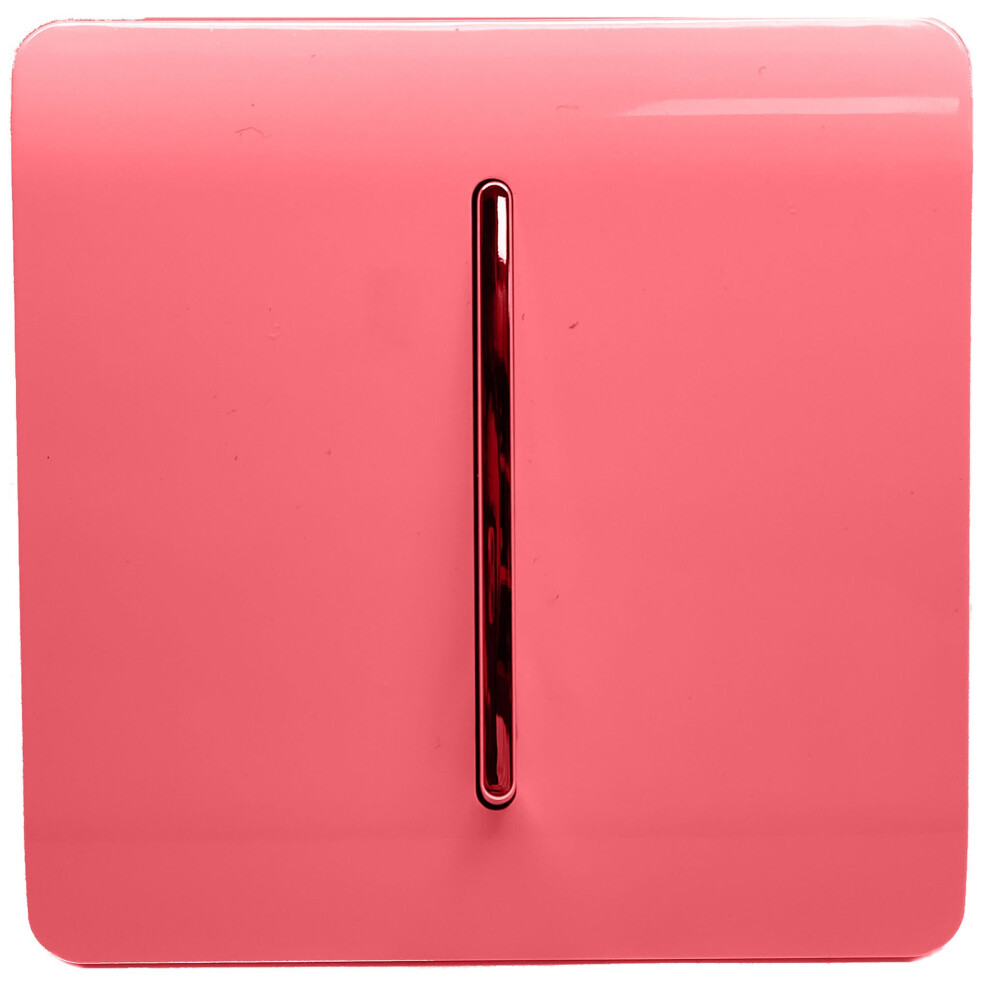 Trendi Switch Trendi 1 Gang 3 Way Intermediate Artistic Modern Glossy 10 Amp Rocker Tactile Strawberry