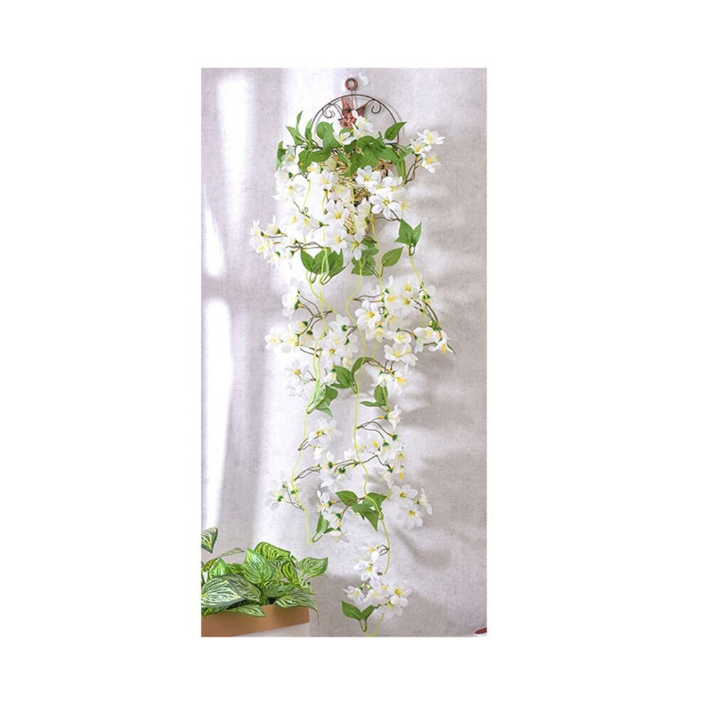 (White) Artificial Winter Jasmine Hanging Flowers Plant Decor White