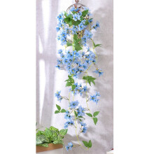(Blue) Artificial Winter Jasmine Hanging Flowers Plant Decor
