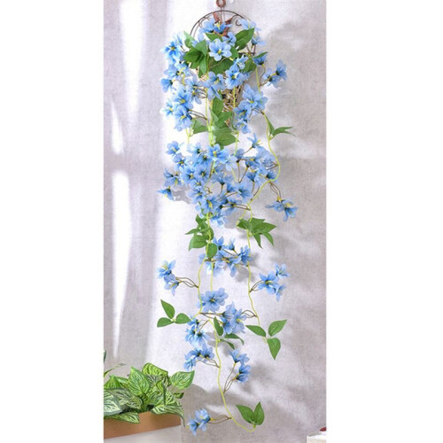 (Blue) Artificial Winter Jasmine Hanging Flowers Plant Decor