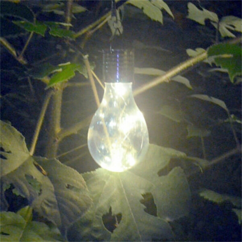 (Cool White) Outdoor Solar Bulb Lights Hanging Waterproof Garden Camping Decoration LED Light