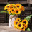 7 rami 13 teste Bouquet di girasoli artificiali 2