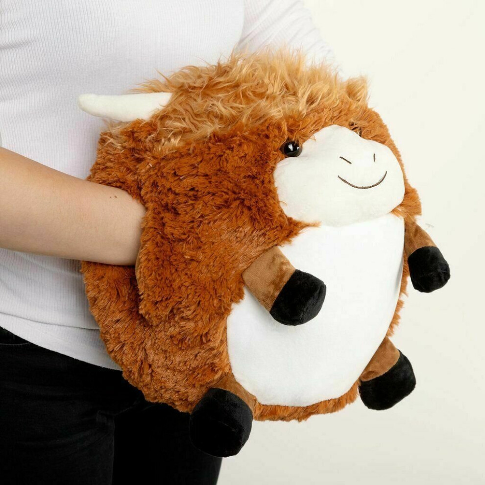 Cozy Time 30cm Hand Warmer Giant Soft Plush Cuddly Toy Giant Highland Cow