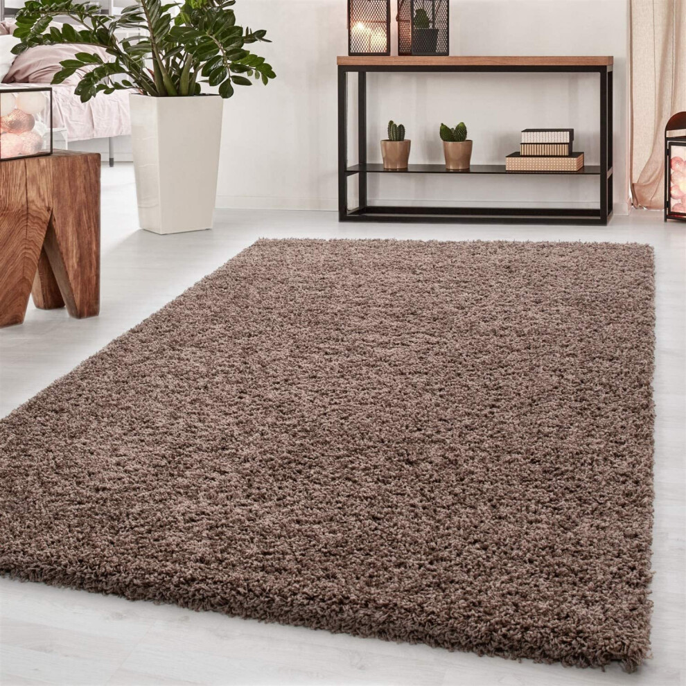(Mocha) Abaseen Shaggy Modern Multicolor Rug(80cm x 150cm)