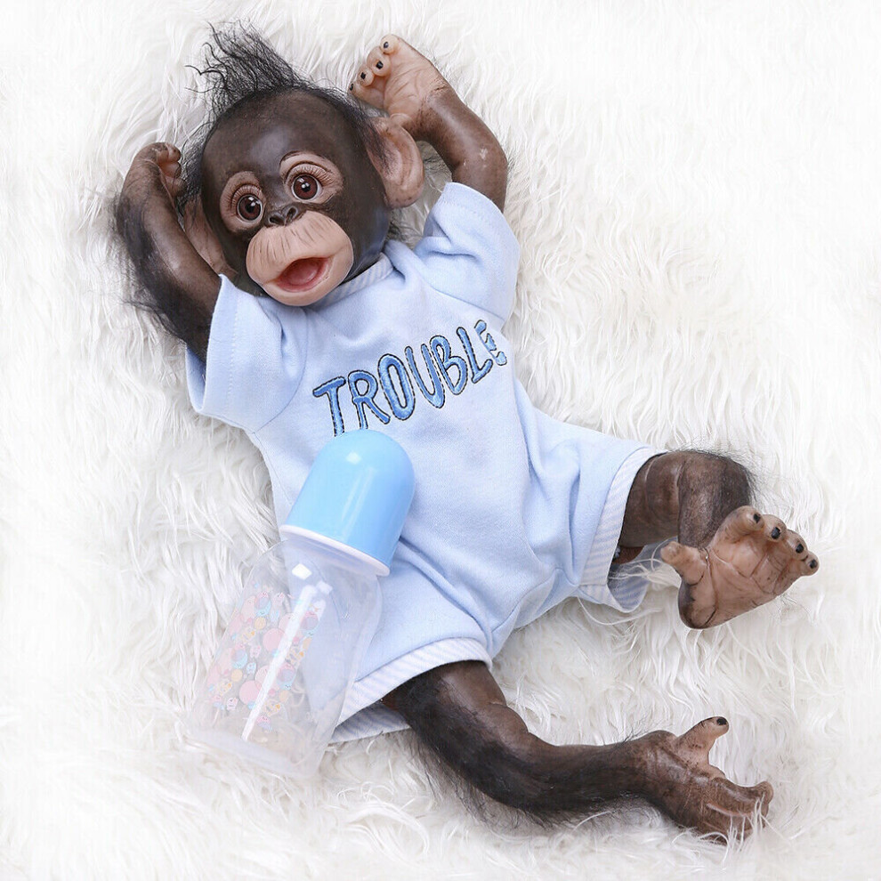 16" Realistic Reborn Baby Monkey Doll Silicone Vinyl