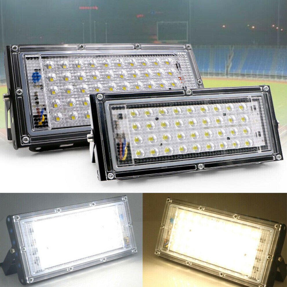 (Cool White) 50W LED Floodlight Bulb 230V Flood Light Lamp Outdoor Waterproof Street Garden