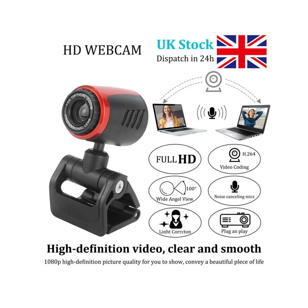 1080P Full Hd Webcam W/ Microphone For Pc Mac Video Calling Conference 613310375401
