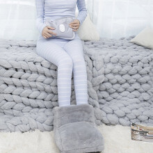 USB Electric Warm Foot Warmer Massager Heated Comfort Fleece Suede Cushion Washable Heats Control Settings Warmer