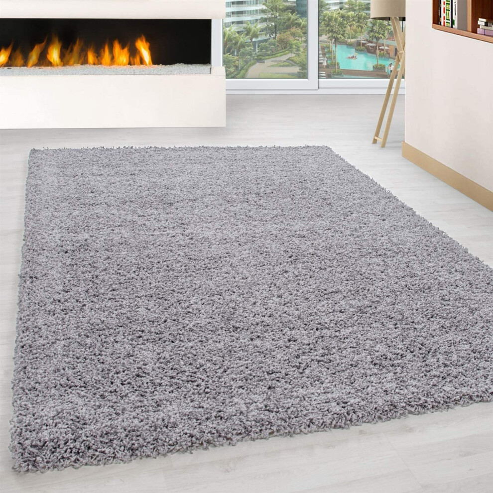 (Silver) Abaseen Shaggy Modern Multicolor Rug(160 x 230cm)