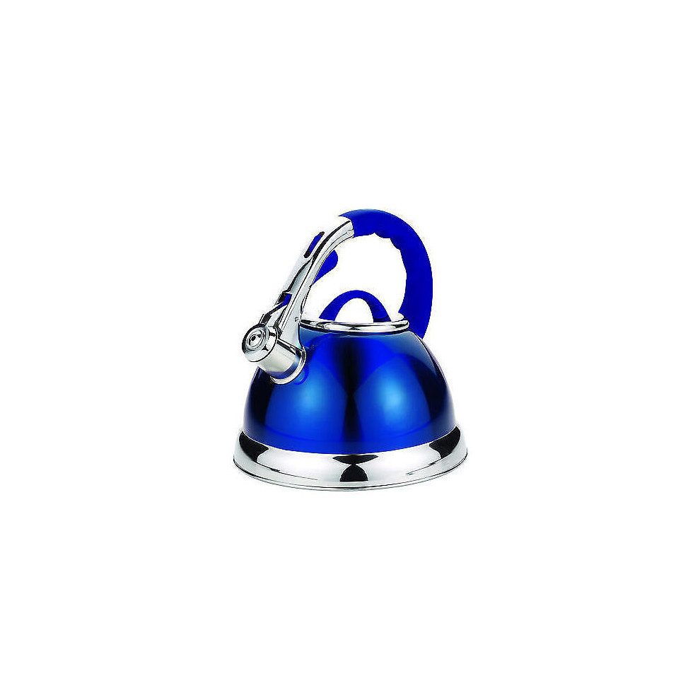 3.5L METALLIC BLUE STAIINLESS STEEL LIGHTWEIGHT WHISTLING KETTLE HOME