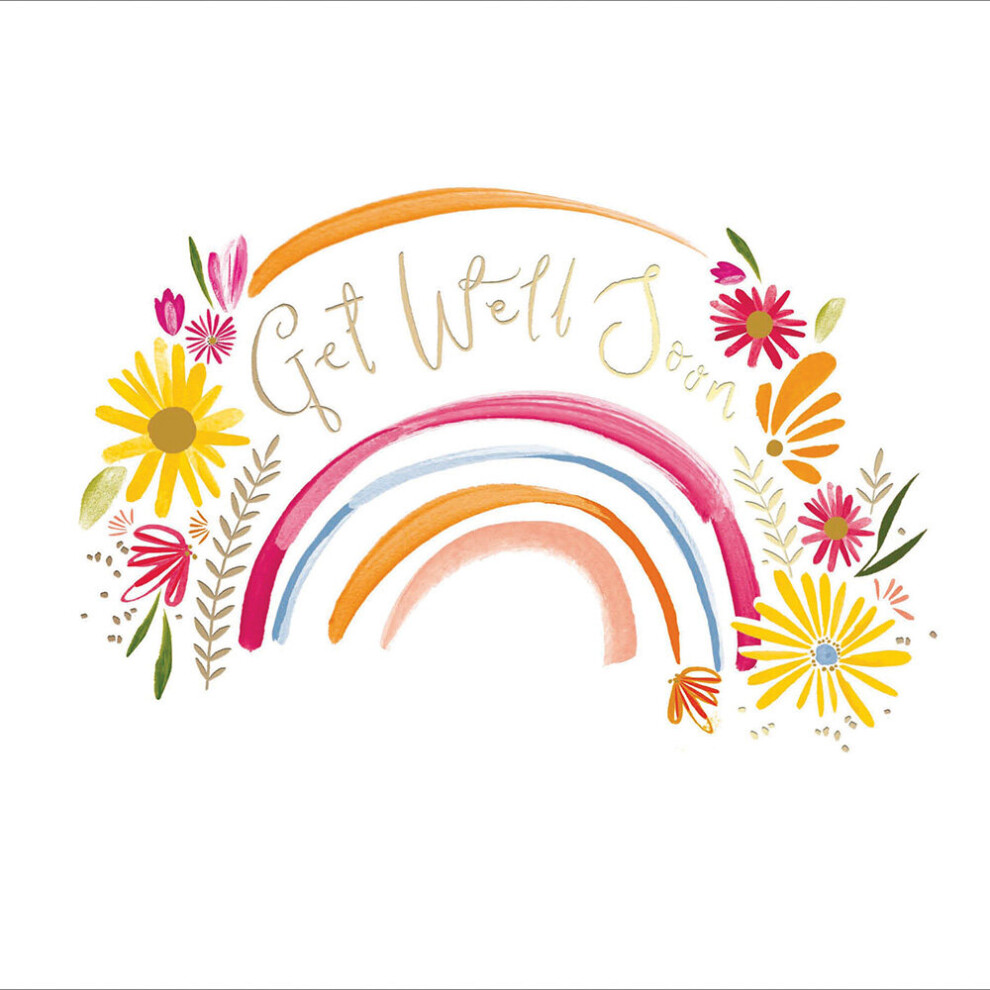 Get Well Soon Pretty Gold Foiled Get Well Greeting Card Pink Range Cards