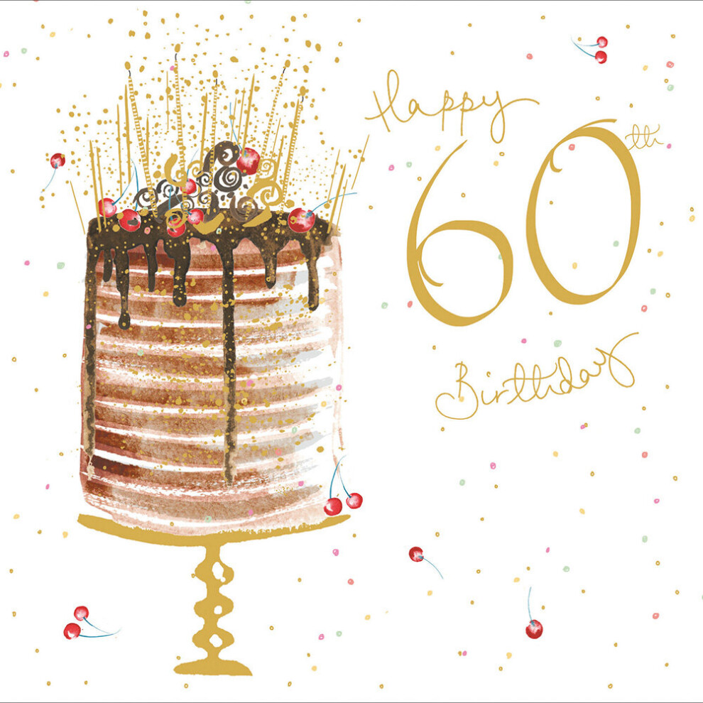 Happy 60th Birthday Pretty Gold Foiled Birthday Greeting Card Pink Range Cards