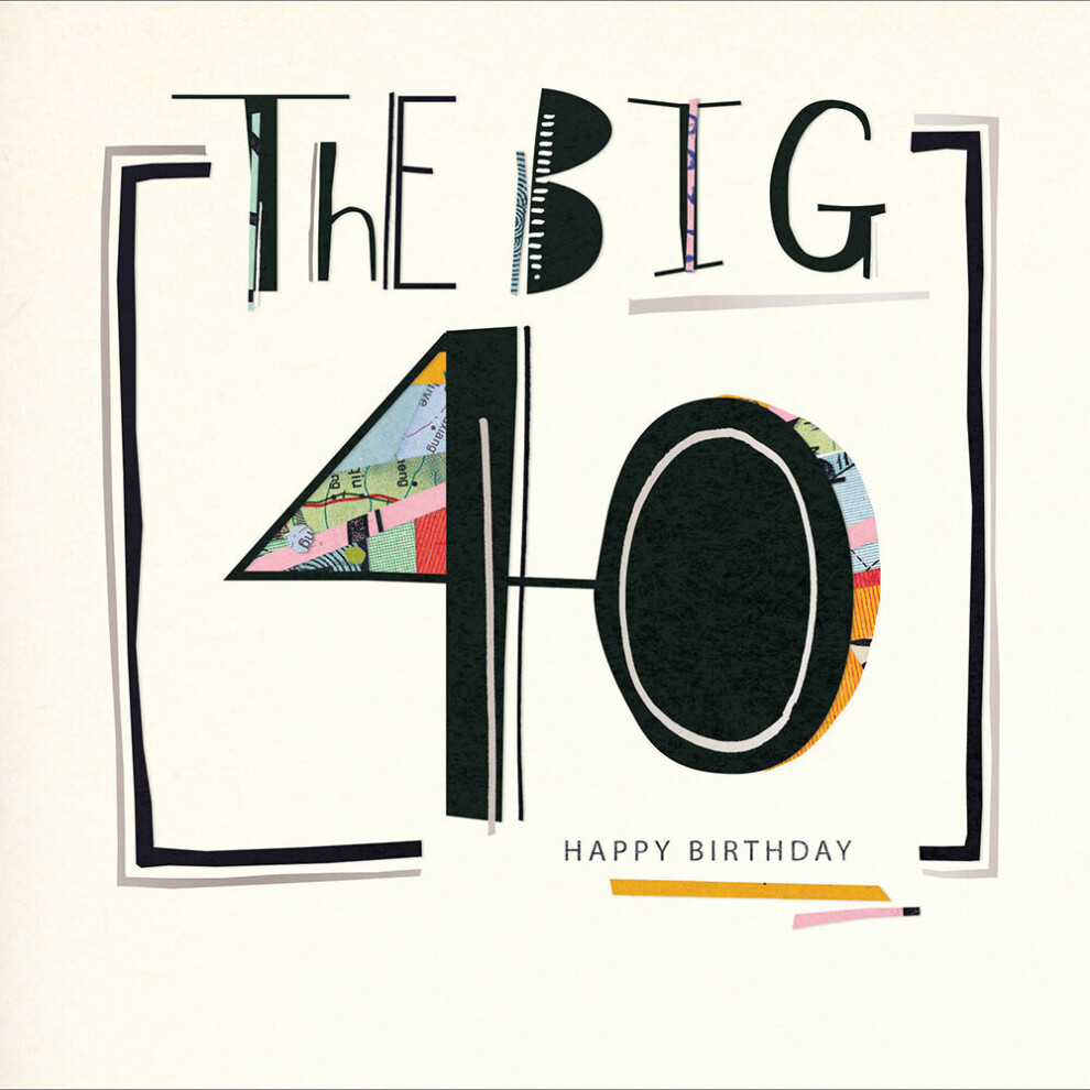 Happy Birthday The Big 40 Art Deco Birthday Greeting Card Mambo Range Cards