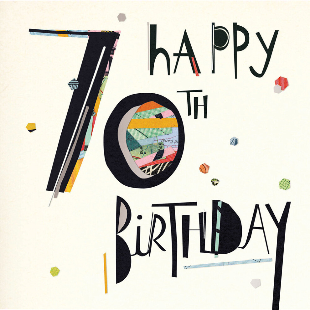 Happy 70th Birthday Art Deco Birthday Greeting Card Mambo Range Cards