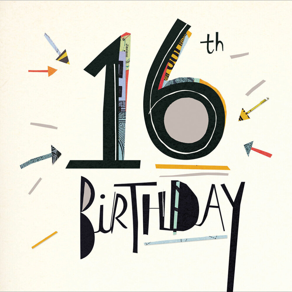 Woodmansterne Happy 16Th Birthday Art Deco Birthday Greeting Card Mambo Range Cards