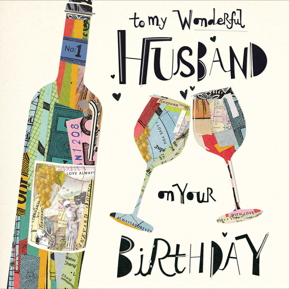 Wonderful Husband Art Deco Birthday Greeting Card Mambo Range Cards