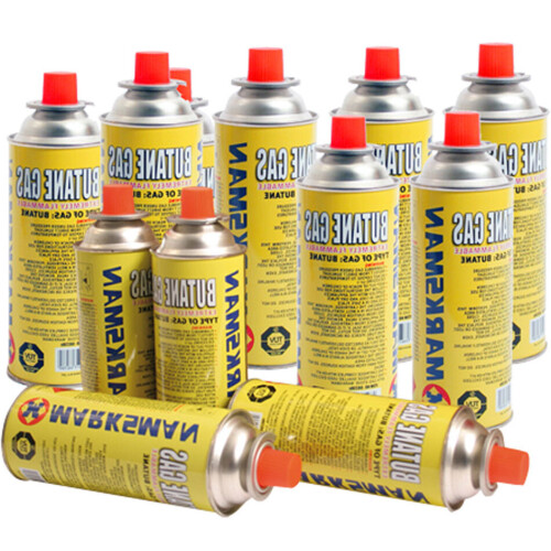 12 X BUTANE GAS CANISTERS BOTTLE CAMPING PORTABLE HEATER COOKER STOVES