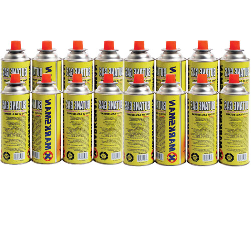 16 X BUTANE GAS CANISTERS BOTTLE CAMPING PORTABLE HEATER COOKER STOVES
