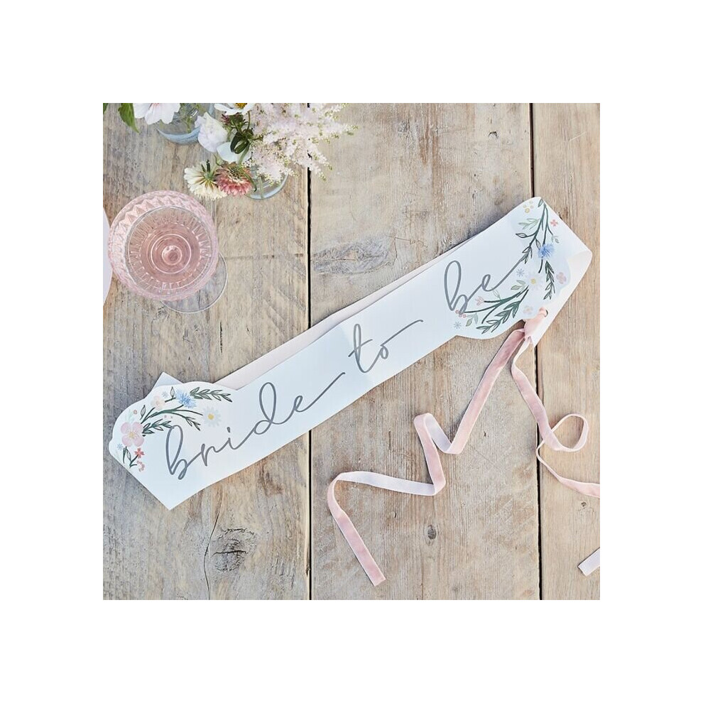 Ginger Ray Floral Bride To Be Sash