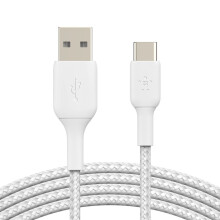 USB / USB-C geflochtenes Nylonkabel Belkin 15cm - Weiß