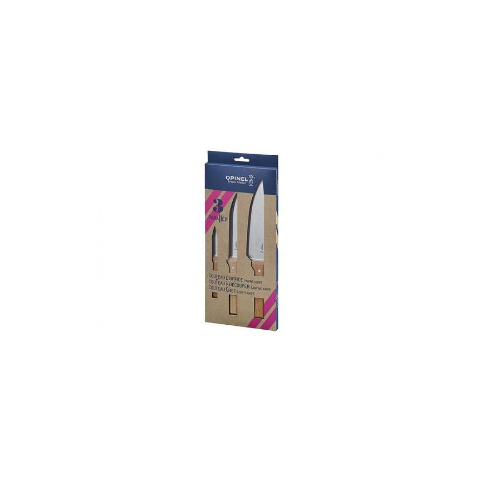 Opinel Parallèle Trio Knife Set - Paring, Chef and Carving Knife