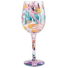Enesco Designs by Lolita Dragonfly Magic Handbeschilderde Wijnglas, 1 Stuk (Verpakking van 1), Multicolor