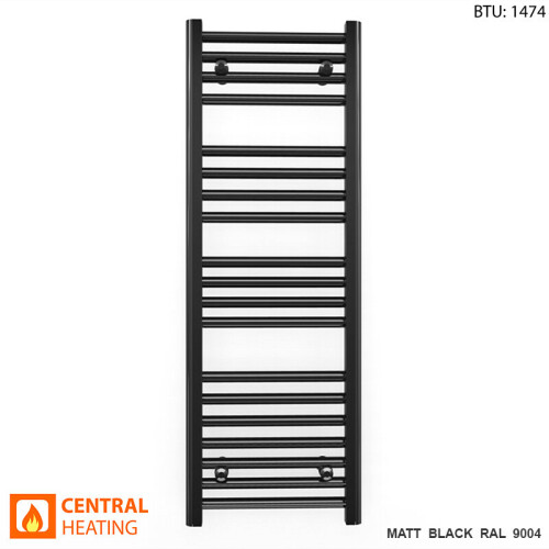 (400 x 1000mm High) Matt Black Bathroom Designer Towel Radiator