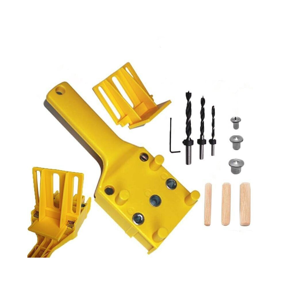 (Type) Woodworking Drilling Locator Kit Handheld Doweling Jig Drill Bit Guide Wood Dowel Hole Saw Tools 3503941057166