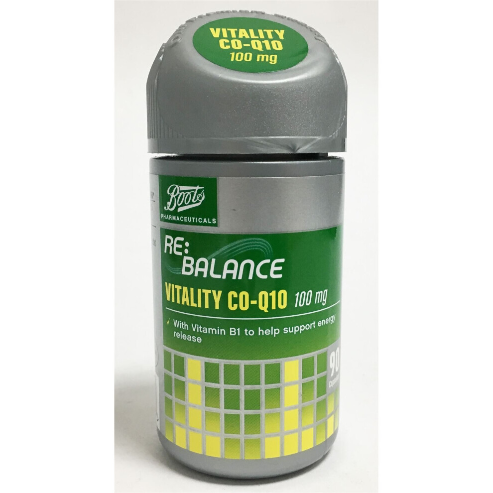 Boots Re:Balance Vitality Co-Q10 100mg Vitamin B1 Supplement 90 Caps