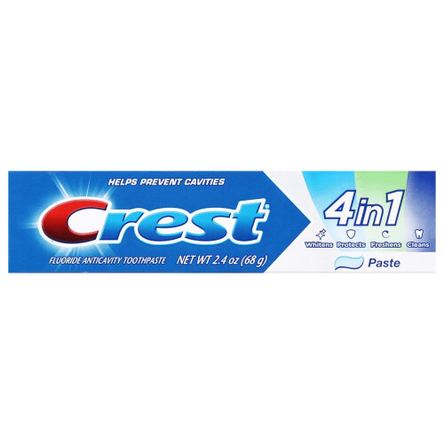 Crest Crest 4-in-1 Fluoride Anticavity Toothpaste, Paste, 68 g (2.4 oz) 1