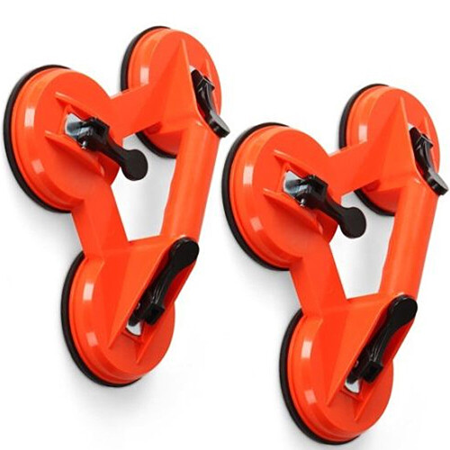 2x Heavy Duty Rubber Suction Cup Glass Lifting Handle Lifter Tool 2