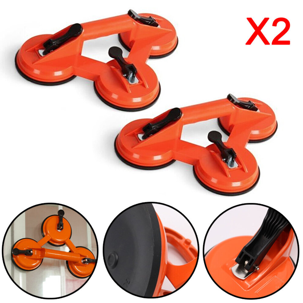 2x Heavy Duty Rubber Suction Cup Glass Lifting Handle Lifter Tool