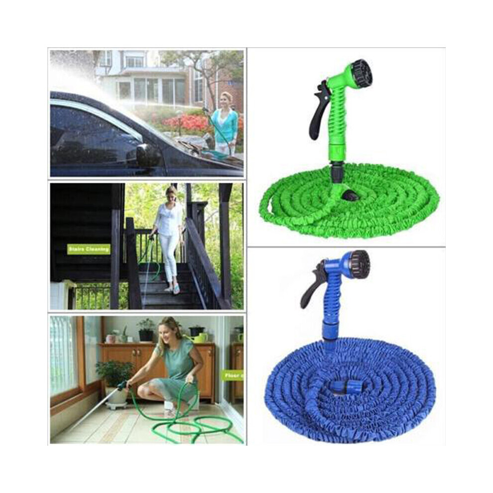 (Green, 150FT) Heavy Duty Expandable Garden & Carwash Magic Hose Pipe Spray Gun