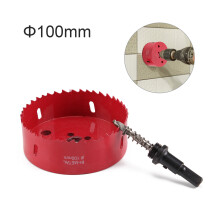 100mm M42 Metal Hole Saw Cut Arbor Pilot Drill Bit Wood Plastic w/Rod