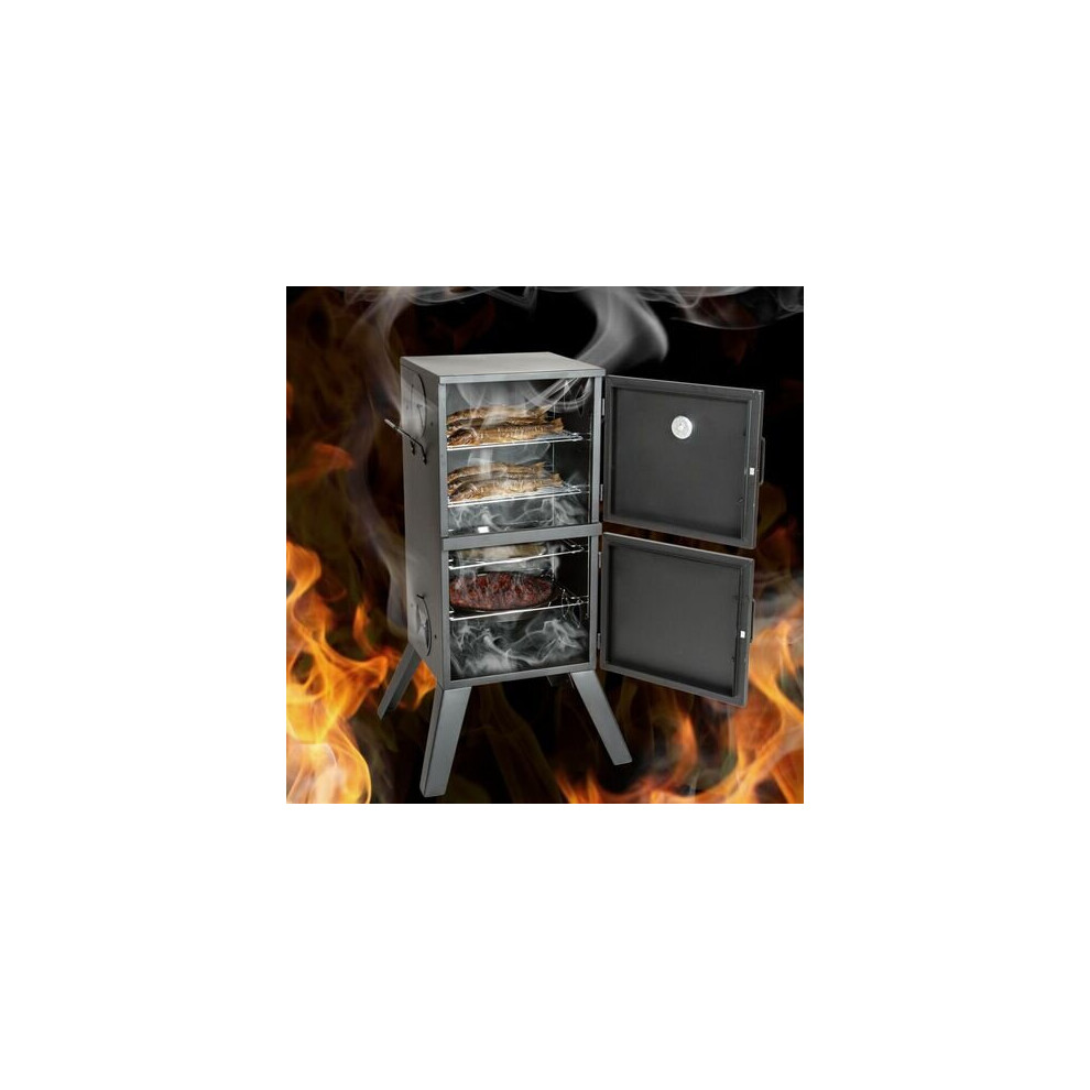 Smoker with Temperature Display  BBQ , Barbecue Grill Black, Best
