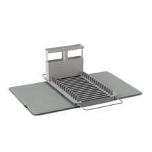 Umbra 1016883-149 Udry Over The Sink Dish Rack with Dry Mat, Charcoal