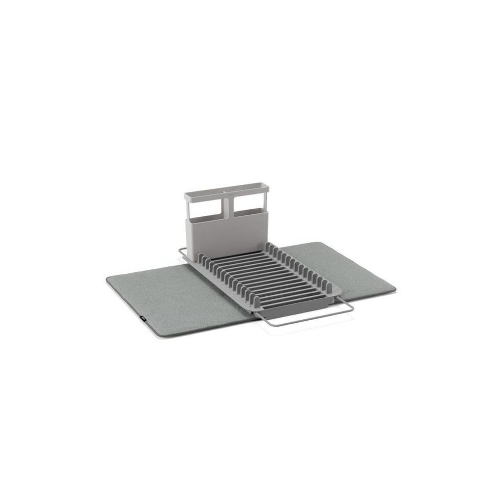 Umbra 1016883-149 Udry Over The Sink Dish Rack with Dry Mat, Charcoal