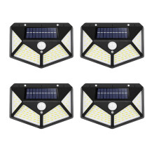 (4PCS) Solar Light Outdoor 100 LED Wall Light Motion Sensor Security Lights Waterproof with 3 Modes for Garden Outside