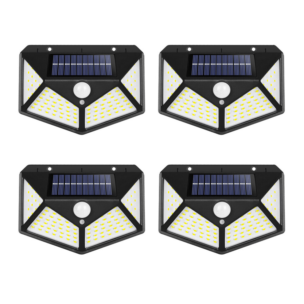 (4PCS) Solar Light Outdoor 100 LED Wall Light Motion Sensor Security Lights Waterproof with 3 Modes for Garden Outside