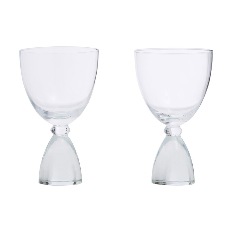 Set Of 2 Clear Thick Stem Gin Glasses
