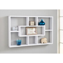 G-0036 White Space-Saving Multi-Compartment Wall Shelf, Stylish & Attractive Storage for Any Room, 76x9x48 cm