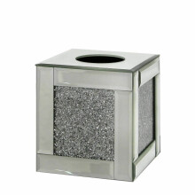 SignatureCrystal LATEST CUBE TISSUE BOX Silver Crushed Crystal Mirror Diamond Diamante