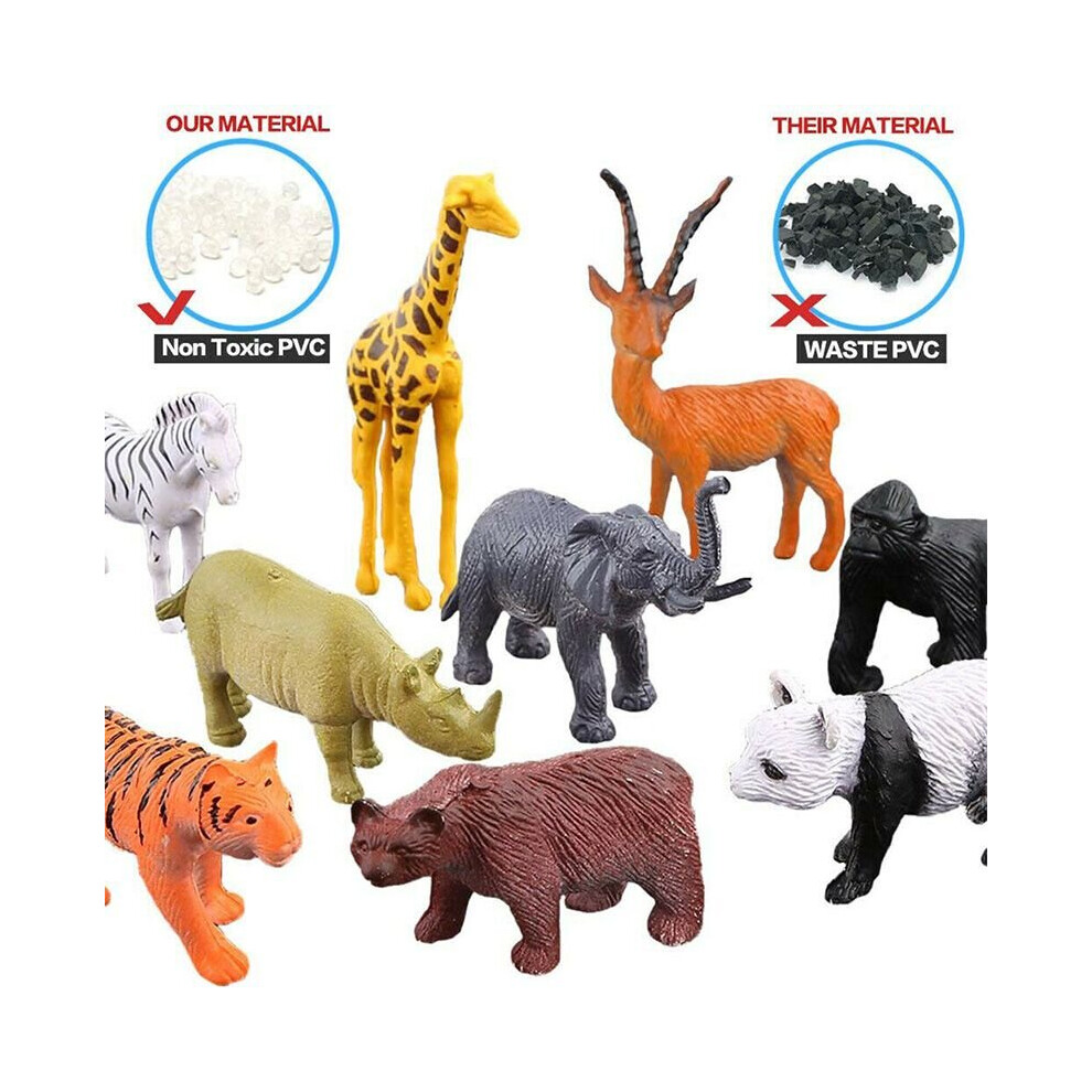 53x Wild Animals Figures Safari Farm Toy Kid Gift